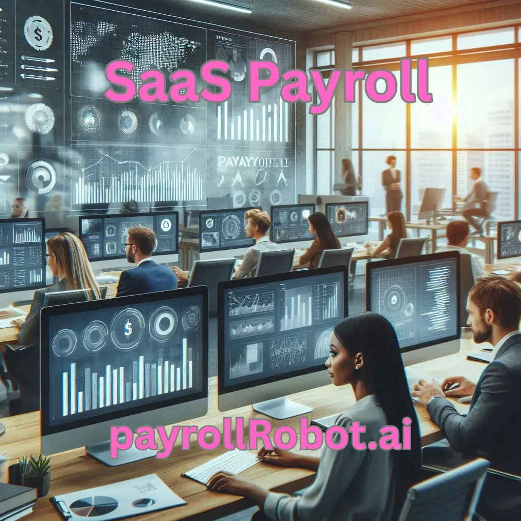 A vibrant depiction of a cloud-based solution automating payroll processes, representing the efficiency and innovation of SaaS Payroll systems.