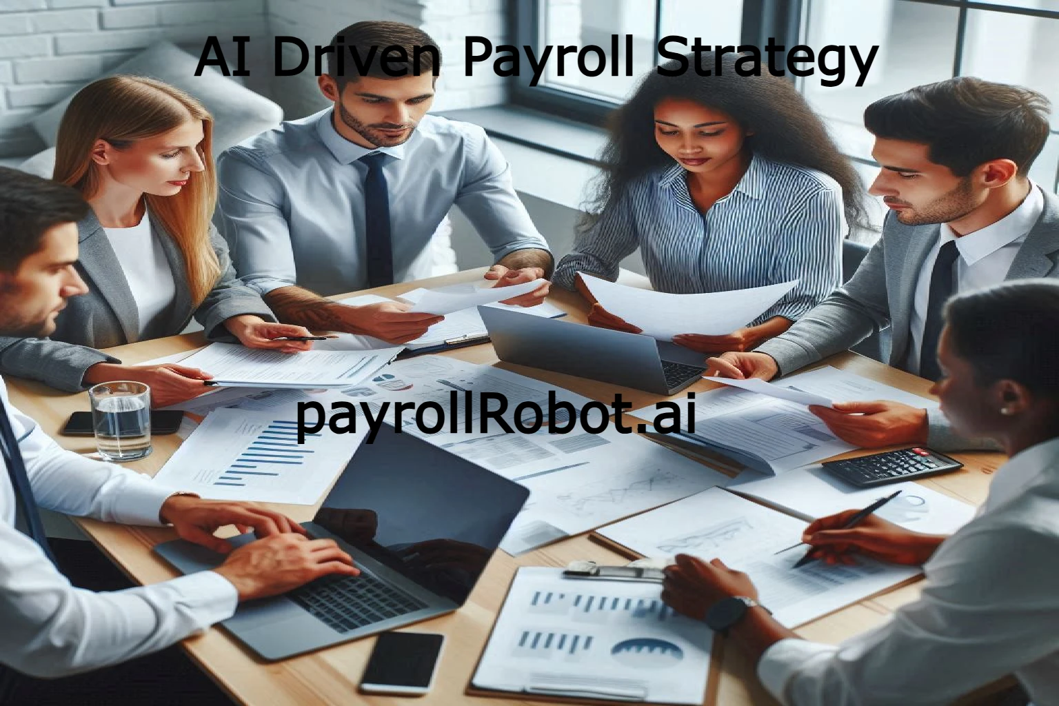Illustration of a digital workflow showing an AI-Driven Payroll Strategy in action
