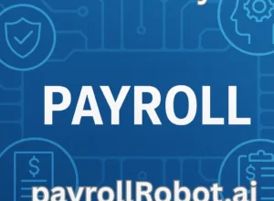 Illustration of PEO and AI Payroll integration optimizing workforce management with automation tools like chatbots and payroll call agents