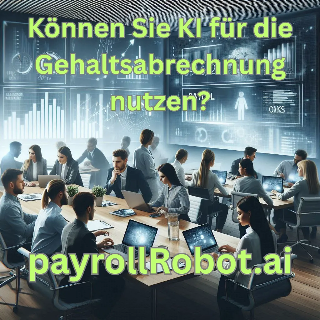 Eine visuelle Darstellung der KI für die Gehaltsabrechnung, die die Automatisierung und Effizienzsteigerung in der Lohnbuchhaltung zeigt.